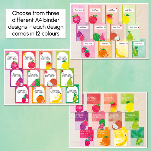 Resource preview 2 for Editable Binder & Spine Labels - The Tutti Frutti Collection - Colourful Classroom Decor