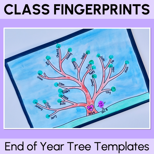 Resource preview 1 for Class Fingerprint Trees - End of Year Activity - Class Memories