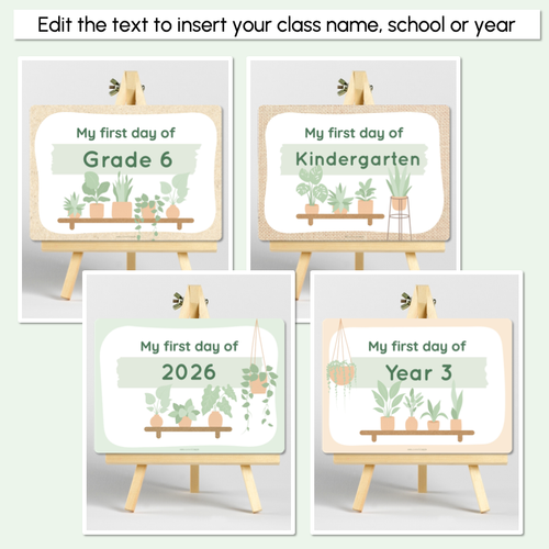Resource preview 2 for First Day Editable Signs - The Greenhouse Collection - Natural Classroom Decor