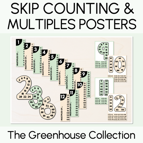Multiples & Skip Counting Posters - The Greenhouse Collection - Natural ...