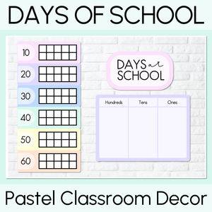Pastel Classroom Decor - Days of School Display