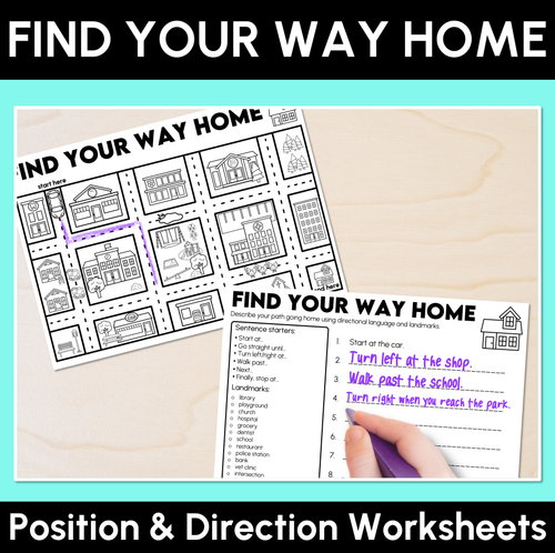 Resource preview 1 for Find Your Way Home - Position & Direction Worksheets