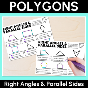 Right Angles & Parallel Sides - Polygons Worksheets