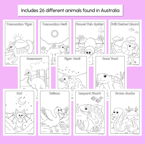 Resource preview 3 for Australian Animals – Colouring Page Templates