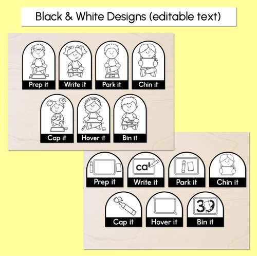 Resource preview 4 for Whiteboard Expectations - Editable Rainbow Arches - Instructional Signs