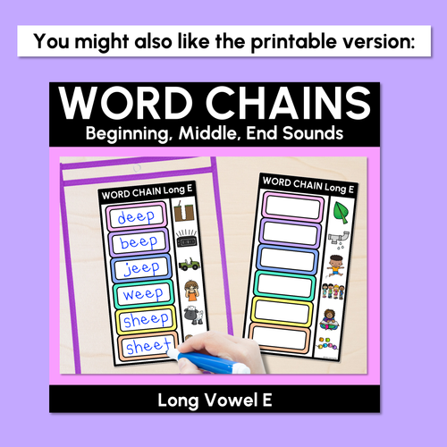 Resource preview 4 for Long Vowel I Word Chains for Beginning, Middle & End Sounds - Decodable PowerPoint