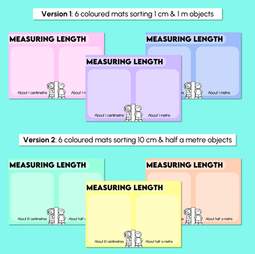 Resource preview 3 for Length Sort (1 cm, 10 cm, half metre, 1 metre) - Estimating Length Sorting Mats