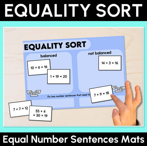 Resource preview 1 for Equality Sort - Equal Number Sentence Mats
