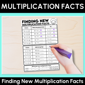 Multiplication Facts - Finding New Multiplication Facts Worksheets