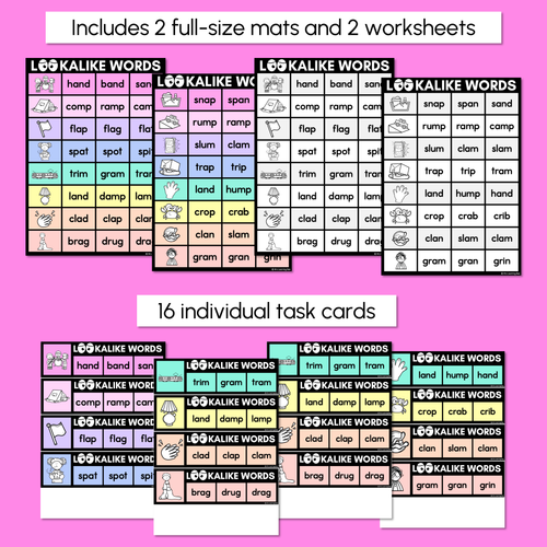 Resource preview 4 for LOOKALIKE WORDS with CVCC CCVC Short A Words - Task Cards & Printables