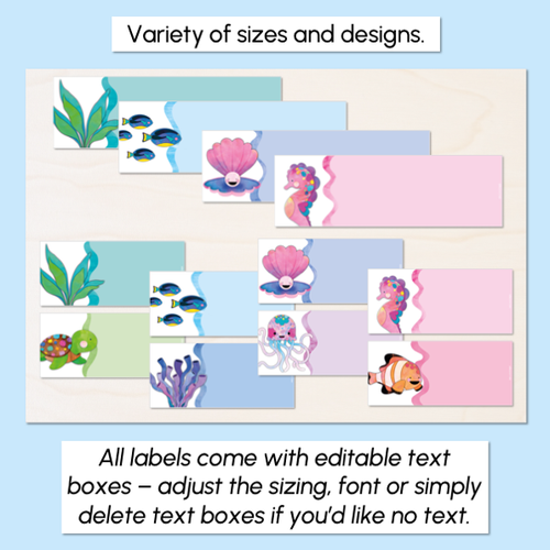 Resource preview 4 for Editable Labels - Sea of Wonder Collection - Calming Classroom Decor