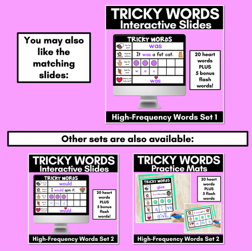 Resource preview 5 for High Frequency Heart Word Practice Activities SET 1 - Phonics Centers