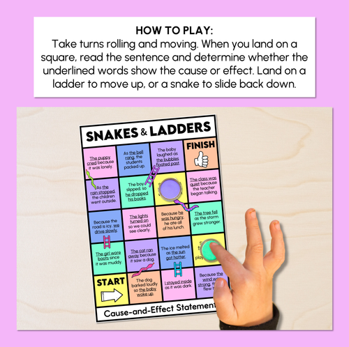 Resource preview 2 for Cause-and-effect Statements Snakes & Ladders
