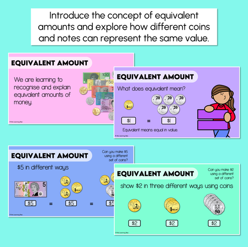 Resource preview 2 for Equivalent Money - Australian Money - Digital Slides