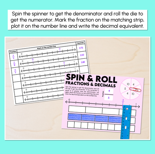 Resource preview 2 for Spin & Roll - Fractions & Decimals