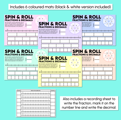 Resource preview 3 for Spin & Roll - Fractions & Decimals
