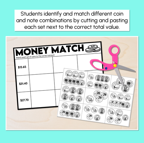 Resource preview 2 for Money Match - Australian Money - Cut & Paste Activity