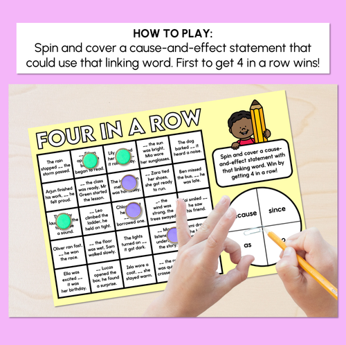 Resource preview 2 for Cause-and-effect Statements - Four in a Row