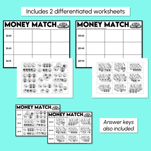 Resource preview 3 for Money Match - Australian Money - Cut & Paste Activity