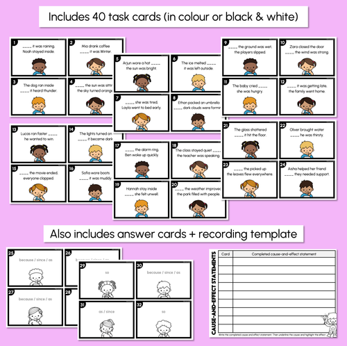 Resource preview 3 for Cause-and-effect Statements Task Cards