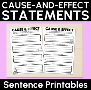 Cause-and-effect Statements Sentence Printables