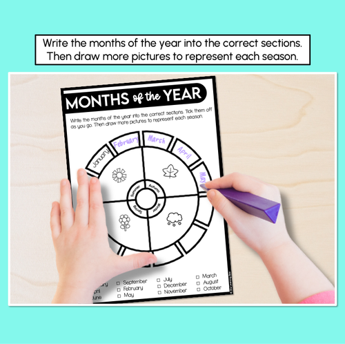Resource preview 2 for Yearly Cycle – Months of the Year Printable