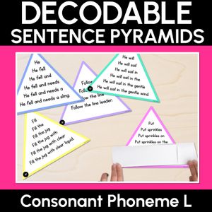 CONSONANT PHONEME L WORDS - Decodable Sentence Pyramids - Phonics Fluency