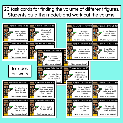 Resource preview 2 for Volume Detectives – Task Cards