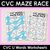 1 for CVC Words Maze Race - CVC U Words Worksheets
