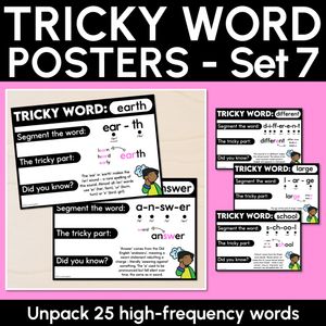 High Frequency Heart Word Posters SET 7 - WORDS WITH TRICKY SPELLINGS