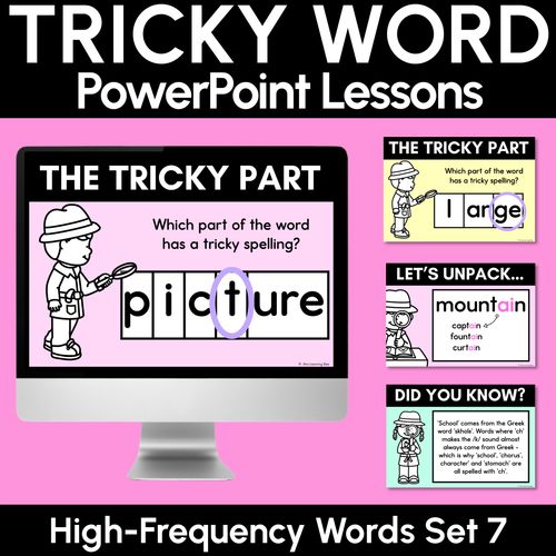 Resource preview 1 for High Frequency Heart Word Lessons SET 7 - WORDS WITH TRICKY SPELLINGS