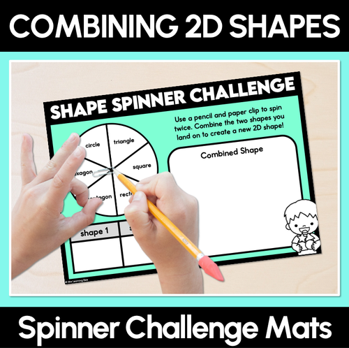 Resource preview 1 for Combining 2D Shapes - Spinner Challenge Mats