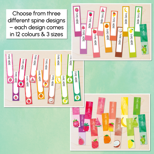 Resource preview 3 for Editable Binder & Spine Labels - The Tutti Frutti Collection - Colourful Classroom Decor