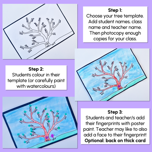 Resource preview 2 for Class Fingerprint Trees - End of Year Activity - Class Memories