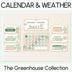 Calendar & Weather Display - The Greenhouse Collection - Natural Classroom Decor