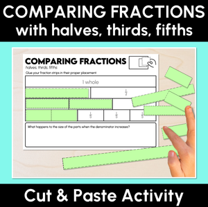 Comparing Fractions - Halves, Thirds, Fifths - Fractions Activity