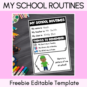 School Routines Handout for Back to School - Editable PowerPoint for Teachers
