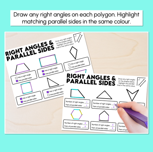 Resource preview 2 for Right Angles & Parallel Sides - Polygons Worksheets
