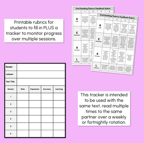 Resource preview 4 for Oral Reading Fluency Routines - Peer Paired Reading PowerPoint & Rubric