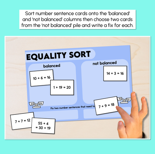 Resource preview 2 for Equality Sort - Equal Number Sentence Mats