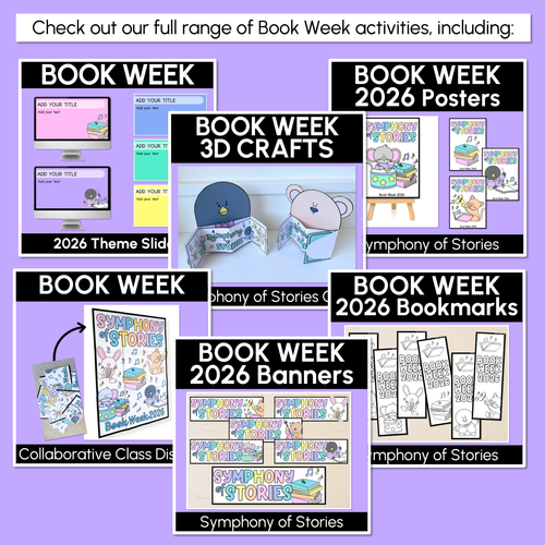 Resource preview 3 for BOOK WEEK 2026 Bookmarks - Symphony of Stories