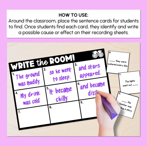 Resource preview 2 for Write the Room - Cause-and-effect Statements