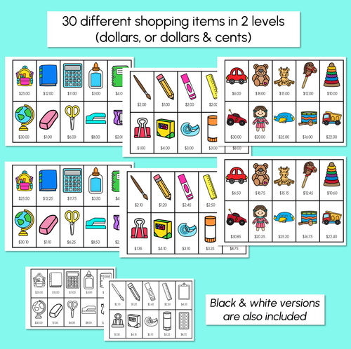 Resource preview 4 for Finding Change - Printable Money Mats