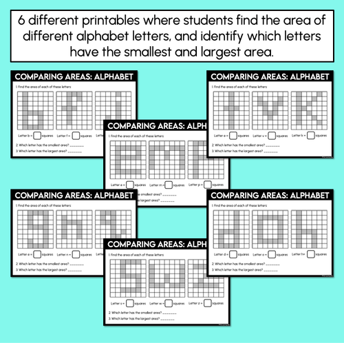 Resource preview 2 for Comparing Areas: Alphabet Letters