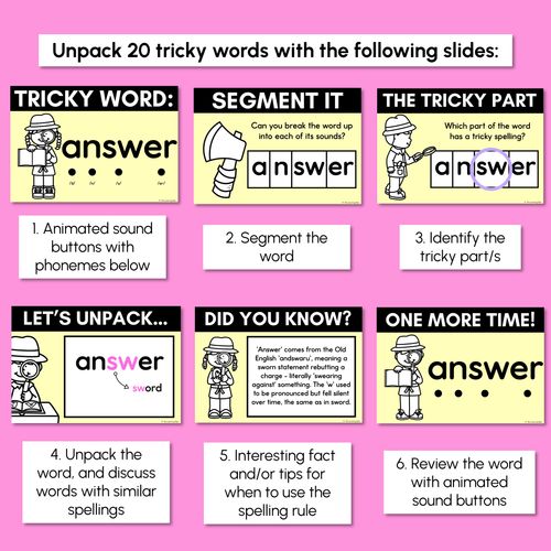 Resource preview 2 for High Frequency Heart Word Lessons SET 7 - WORDS WITH TRICKY SPELLINGS