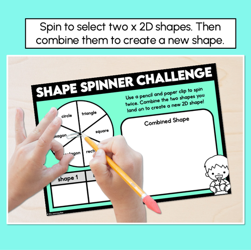 Resource preview 2 for Combining 2D Shapes - Spinner Challenge Mats