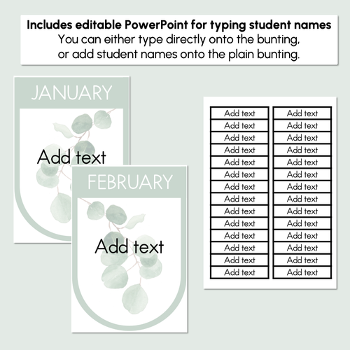 Resource preview 4 for Classroom Birthdays Display - The Eucalyptus Edit - Eucalyptus Classroom Decor