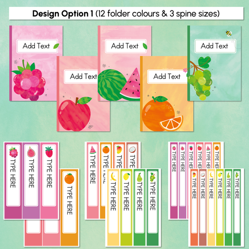 Resource preview 4 for Editable Binder & Spine Labels - The Tutti Frutti Collection - Colourful Classroom Decor
