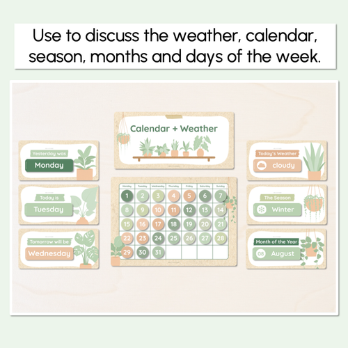 Resource preview 2 for Calendar & Weather Display - The Greenhouse Collection - Natural Classroom Decor