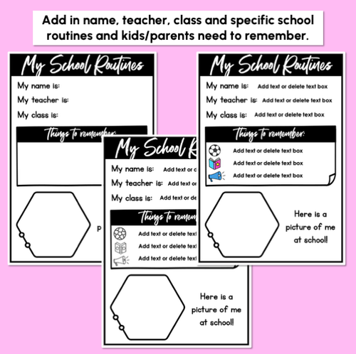 Resource preview 2 for School Routines Handout for Back to School - Editable PowerPoint for Teachers